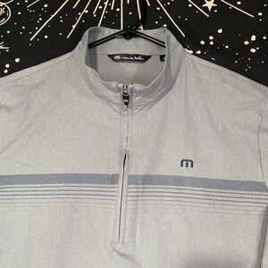 Travis Mathew Men’s Gray Quarter-Zip Polo